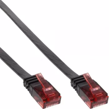 InLine litteä ultraohut patchkaapeli U/UTP Cat.6 Gigabit-yhteensopiva musta 3m