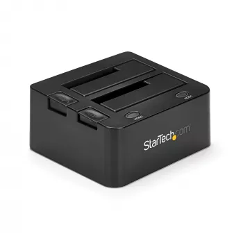StarTech.com Dual-Bay USB 3.0 - SATA kiintolevyn telakointiasema, USB-kiintolevytelakka, ulkoinen 2,5/3,5 inch SATA I/II/III SSD/HDD telakointiasema, Hot-Swap-kiintolevypaikka, Top-Loading