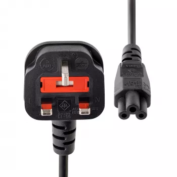StarTech.com 1,8 m (6 ft) UK kannettavan tietokoneen virtajohto, BS 1363 - C5 (kleeblatt), 2,5 A 250 V, 18 AWG, UK kannettavan tietokoneen varavirtajohto, tulostimen virtajohto, kannettavan tietokoneen latausjohto, kannettavan tietokoneen virtalähteen johto