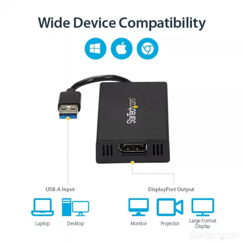 StarTech.com USB 3.0 - DisplayPort adapteri - DisplayLink sertifioitu - 4K 30Hz