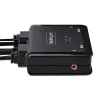 StarTech.com 2-porttinen USB-C kaapeli KVM-kytkin, 4K 60Hz DisplayPort-lähtö, kompakti KVM integroiduilla 1,2m USB Type-C/audio kaapeleilla, väylävirralla - kaukosäädinpainike/pikanäppäin-vaihto