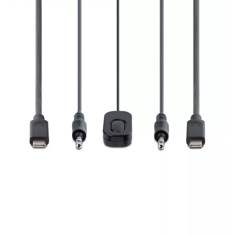 StarTech.com 2-porttinen USB-C kaapeli KVM-kytkin, 4K 60Hz DisplayPort-lähtö, kompakti KVM integroiduilla 1,2m USB Type-C/audio kaapeleilla, väylävirralla - kaukosäädinpainike/pikanäppäin-vaihto