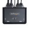 StarTech.com 2-porttinen USB-C kaapeli KVM-kytkin, 4K 60Hz DisplayPort-lähtö, kompakti KVM integroiduilla 1,2m USB Type-C/audio kaapeleilla, väylävirralla - kaukosäädinpainike/pikanäppäin-vaihto
