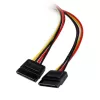 StarTech.com PYO2LP4SATA 12 in LP4–2x SATA virran Y-sovitinkaapeli, Molex 4-napainen (uros) – 2x SATA 15-napainen (naaras), 30 cm