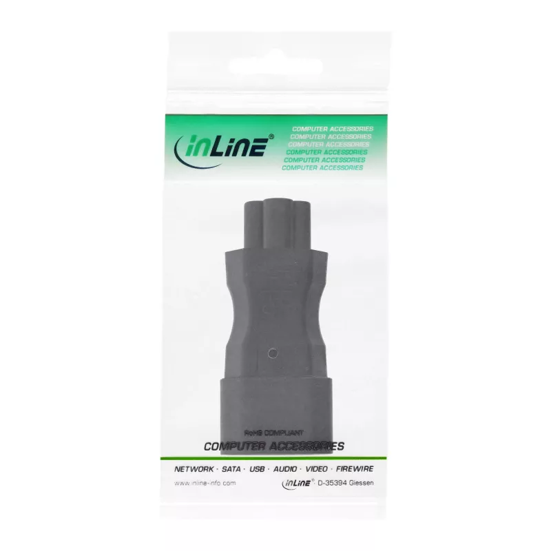 InLine virtalähdeadapteri IEC 60320 C14 / C5, 3-napainen, IEC-laite / kannettava tietokone