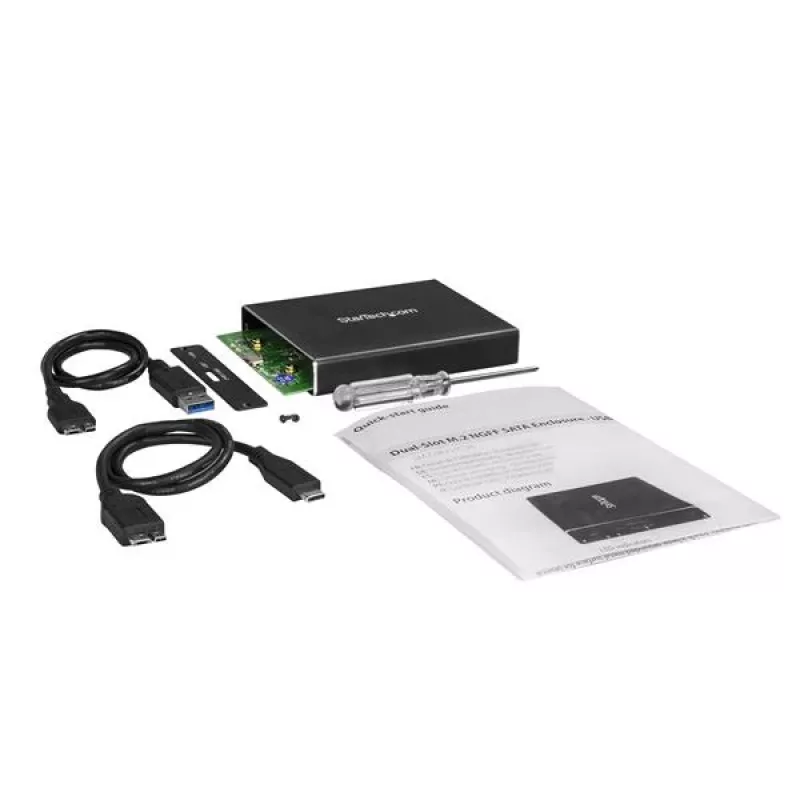 StarTech.com Dual-Slot-asemakotelo M.2 SATA SSD-levyille - USB 3.1 (10 Gbit/s) - RAID