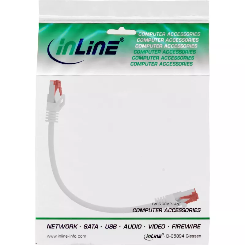 InLine patch-kaapeli S/FTP PiMF Kat.6 250 MHz PVC kupari valkoinen 0,25 m