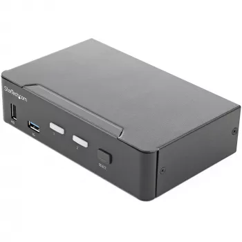 StarTech.com 2-porttinen HDMI KVM-kytkin - yksittäinen näyttö 4K 60Hz Ultra HD HDR - työpöytä HDMI 2.0 KVM-kytkin 2-porttisella USB 3.0 -keskittimellä (5 Gbit/s) ja 4x USB 2.0 HID, audio - pikanäppäin-vaihto - TAA