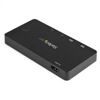 StarTech.com 2-porttinen USB-C KVM-kytkin - 4K 60 Hz HDMI - kompakti kaksiporttinen UHD USB Type-C työpöytä mini KVM-kytkin USB-C-kaapeleilla - väylävirralla - MacBook iPad Pro ThinkPad IdeaPad EliteBook