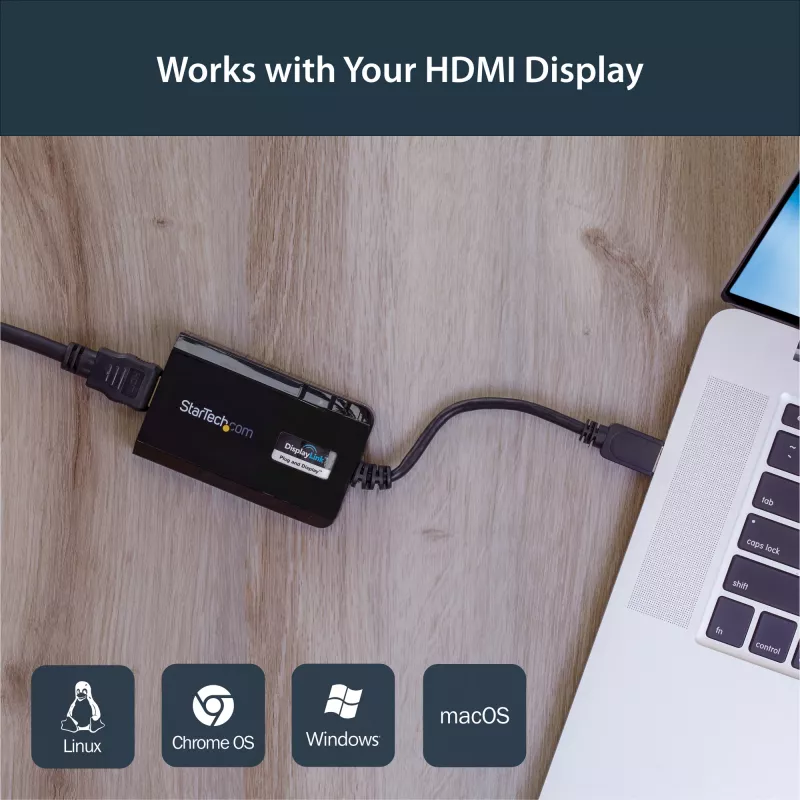 StarTech.com USB 3.0 - HDMI adapteri - DisplayLink sertifioitu - 1080p (1920x1200) - USB Type-A - HDMI näyttöadapteri muunnin näytölle - ulkoinen video- & näytönohjain - Windows/Mac