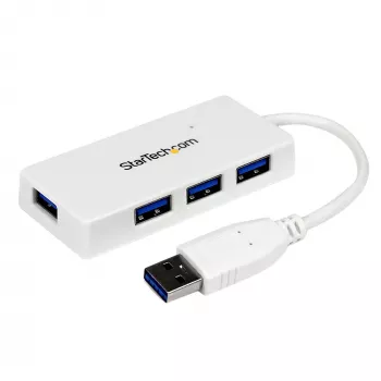 StarTech.com kannettava 4-porttinen SuperSpeed Mini USB 3.0 -keskitin – valkoinen
