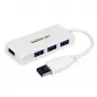 StarTech.com kannettava 4-porttinen SuperSpeed Mini USB 3.0 -keskitin – valkoinen