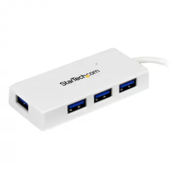 StarTech.com kannettava 4-porttinen SuperSpeed Mini USB 3.0 -keskitin – valkoinen