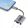 StarTech.com USB-C kuulokkeiden jakaja, USB Type-C kahden headsetin adapteri mikrofonitulolla, USB-C 3,5 mm äänisovitin/kuulokeliitäntä, USB-C ääniliitäntä/aux-lähtö, 24-bittinen DAC