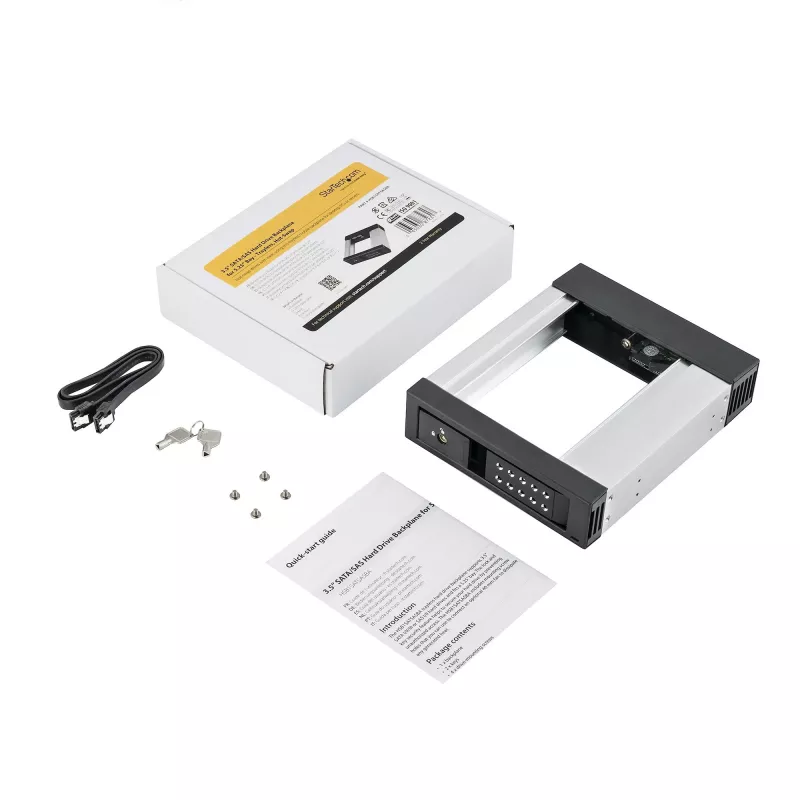 StarTech.com 5,25 - 3,5 kiintolevyn hot-swap-kehikko – 3,5 tuuman SATA/SAS-asemille – trayton – alumiini