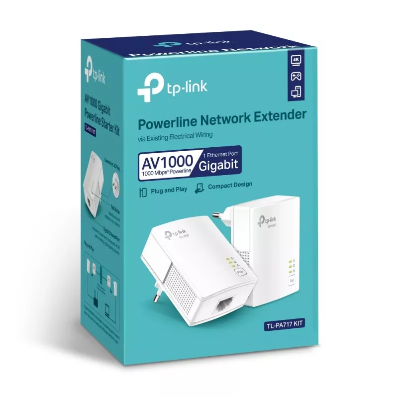TP-Link TL-PA717KIT 1000 Mbit/s Ethernet LAN valkoinen 2 kpl