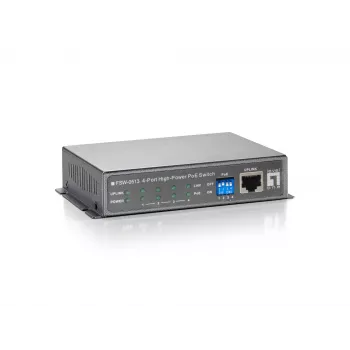 LevelOne 5-porttinen Fast Ethernet PoE -kytkin, 4 PoE-lähtöä, 120 W, virtalähde mukana