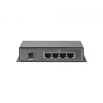 LevelOne 5-porttinen Fast Ethernet PoE -kytkin, 4 PoE-lähtöä, 120 W, virtalähde mukana