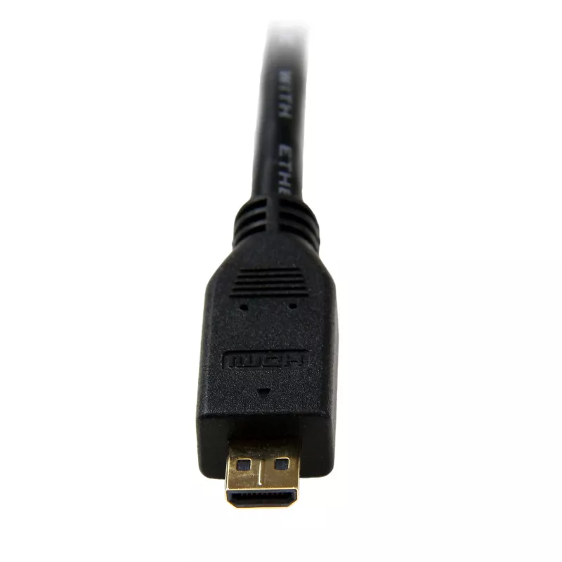 StarTech.com HDADMM3M nopea Micro HDMI–HDMI-kaapeli Ethernetillä, 3 m, HDMI A-tyyppi – Micro HDMI D-tyyppi, 32 AWG, suojattu, uros/uros, musta