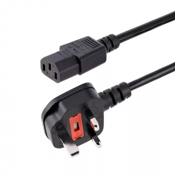 StarTech.com 10ft (3m) UK-tietokoneen virtakaapeli, 18AWG, BS 1363 - C13, 10A 250V, musta vara-AC-virtakaapeli, kylmälaitekaapeli / UK-virtakaapeli, PC-virtalähdekaapeli, TV-/näyttökaapeli