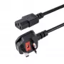 StarTech.com 10ft (3m) UK-tietokoneen virtakaapeli, 18AWG, BS 1363 - C13, 10A 250V, musta vara-AC-virtakaapeli, kylmälaitekaapeli / UK-virtakaapeli, PC-virtalähdekaapeli, TV-/näyttökaapeli