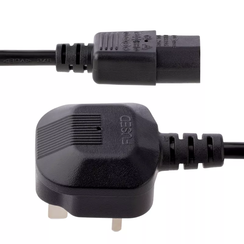 StarTech.com 10ft (3m) UK-tietokoneen virtakaapeli, 18AWG, BS 1363 - C13, 10A 250V, musta vara-AC-virtakaapeli, kylmälaitekaapeli / UK-virtakaapeli, PC-virtalähdekaapeli, TV-/näyttökaapeli