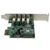StarTech.com 4-porttinen PCI Express PCIe SuperSpeed USB 3.0 -ohjainkorttisovitin UASP:lla – SATA-virtalähde