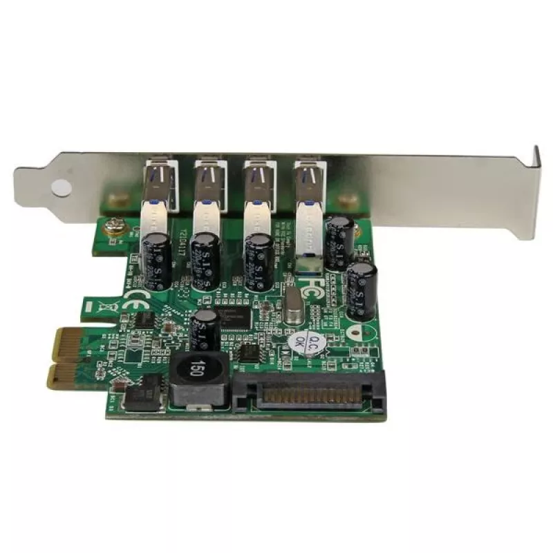 StarTech.com 4-porttinen PCI Express PCIe SuperSpeed USB 3.0 -ohjainkorttisovitin UASP:lla – SATA-virtalähde