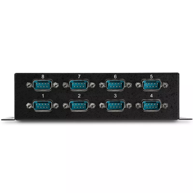 StarTech.com 8-porttinen USB-DB9 RS232 sarjasovitin keskitin – teollinen DIN-kisko- ja seinäasennus