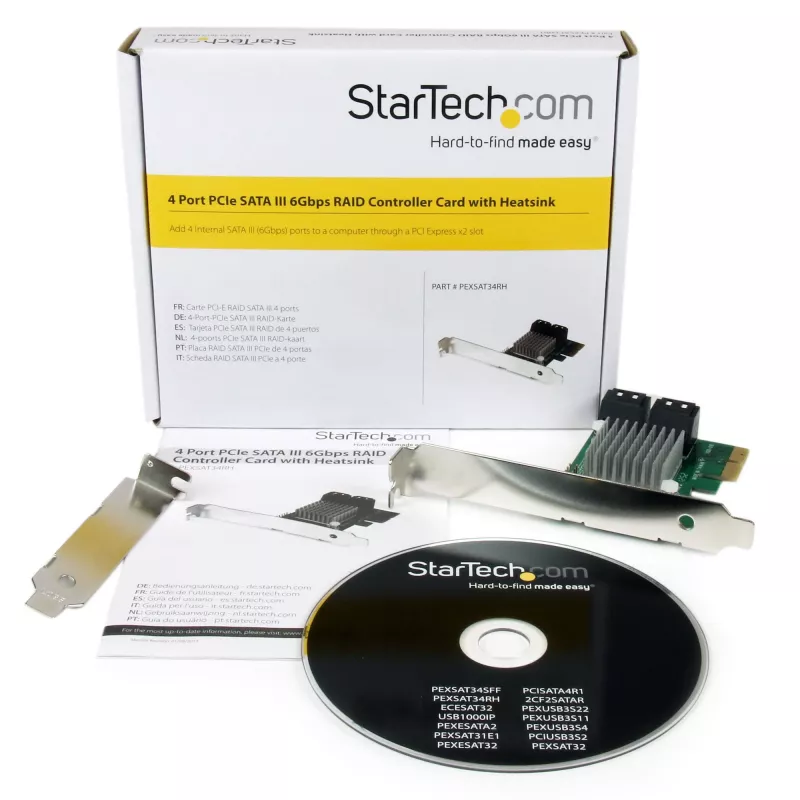 StarTech.com 4-porttinen PCI Express 2.0 SATA III 6 Gbit/s RAID-ohjainkortti HyperDuo SSD-tasoituksella