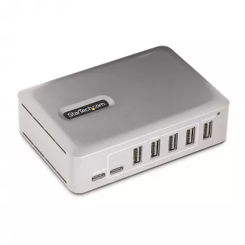 StarTech.com 7-porttinen USB-C-hubi - 5x USB-A + 2x USB-C - Oma virtalähde, 65W verkkolaite - USB 3.1 10Gbps - Pöytäkoneen/kannettavan USB-hubi, 3ft USB-IF-sertifioitu lukittuva kaapeli - USB C -hubi