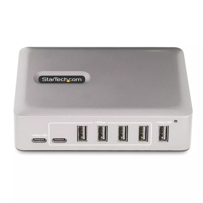 StarTech.com 7-porttinen USB-C-hubi - 5x USB-A + 2x USB-C - Oma virtalähde, 65W verkkolaite - USB 3.1 10Gbps - Pöytäkoneen/kannettavan USB-hubi, 3ft USB-IF-sertifioitu lukittuva kaapeli - USB C -hubi