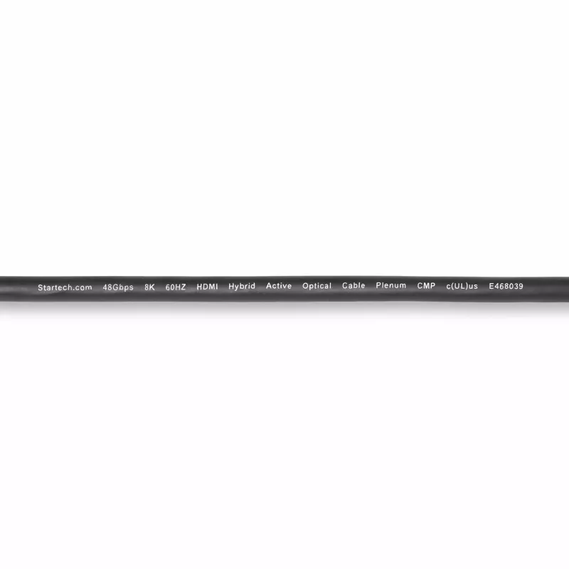 StarTech.com 15,2 m (50 ft) HDMI 2.1 hybridi aktiivinen optinen kaapeli (AOC), CMP, Plenum-luokiteltu, 8K Ultra High Speed HDMI 2.1/2.0 kuitukaapeli, 48 Gbit/s, 8K 60 Hz/4K 120 Hz, HDR10+/FRL/TMDS/eARC