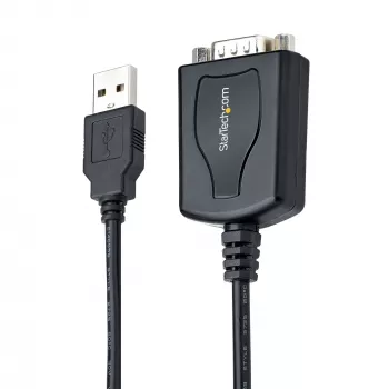 StarTech.com 1 m USB-sarjakaapeli COM-portin säilytyksellä, DB9-uros RS232 - USB-muunnin, USB-sarjasovitin PLC/tulostin/skanneri, Prolific-piirisarja, Windows/Mac