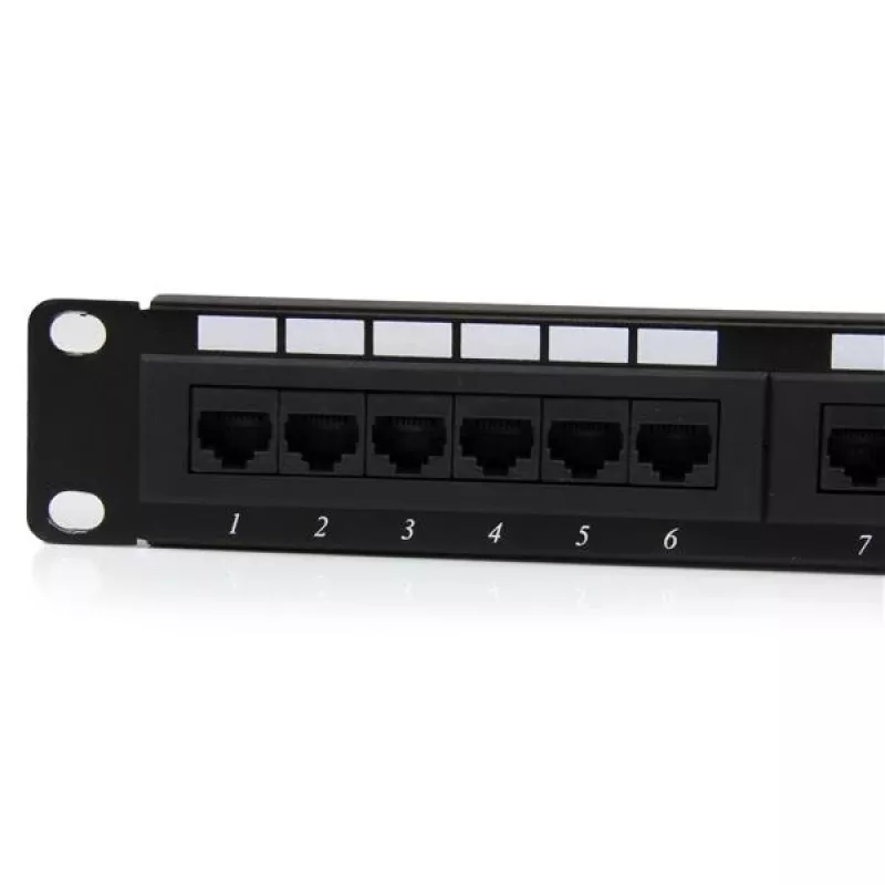 StarTech.com 24 portin 1U rack-asennettava Cat 6 110 patch-paneeli, RJ-45, rack-asennus, 1U, musta, RoHS, CE, ETL, UL