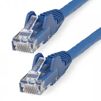 StarTech.com N6LPATCH15MBL Cat6 LSZH Ethernet-kytkentäkaapeli, 15 m, 10 Gigabit, 650 MHz, 100W PoE, RJ45 U/UTP, takertumaton, taitesuoja, 24 AWG, ETL-vahvistettu, sininen