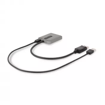 StarTech.com 2-portin DisplayPort MST -keskitin, dual 4K 60Hz, DP-2x DisplayPort-näyttösovitin, DP 1.4 moninäyttö-videosovitin, 30 cm integroitu kaapeli, USB-virralla toimiva, vain Windows