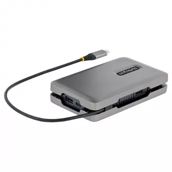 StarTech.com USB-C kahden näytön moniporttisovitin jopa 4K 60Hz USB-C DP Alt Mode -videolähtö & HDMI 2.0, tai 1080p VGA, 100W PD läpivienti, USB Type-C mini-telakka, USB-C-telakointiasema, MST-keskitin
