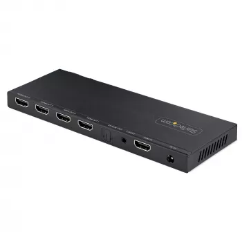 StarTech.com 4-porttinen HDMI-jakaja, 4K 60Hz HDMI 2.0 video, 4K HDMI-jakaja integroidulla skaalaajalla, HDMI-jakaja 1 in 4 out, 3,5 mm/optinen ääniliitäntä, HDMI-näyttö/lähtöjakaja