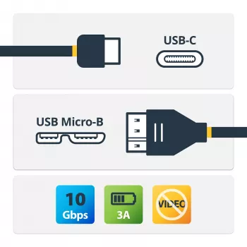 StarTech.com USB-C–Micro-B-kaapeli – M/M – 0,5 m – USB 3.1 (10 Gbit/s)