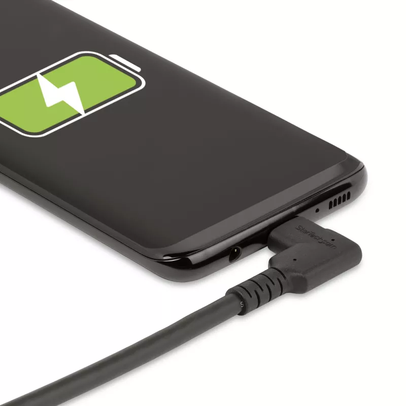 StarTech.com 0,9 m tukeva kulmikas USB-C-kaapeli, USB 3.2 Gen 2 (10 Gbps), täysin datakykyinen USB-C–C-datakaapeli, 4K 60Hz DP Alt -tila, 100W Power Delivery – 90 asteen USB Type-C -kaapeli