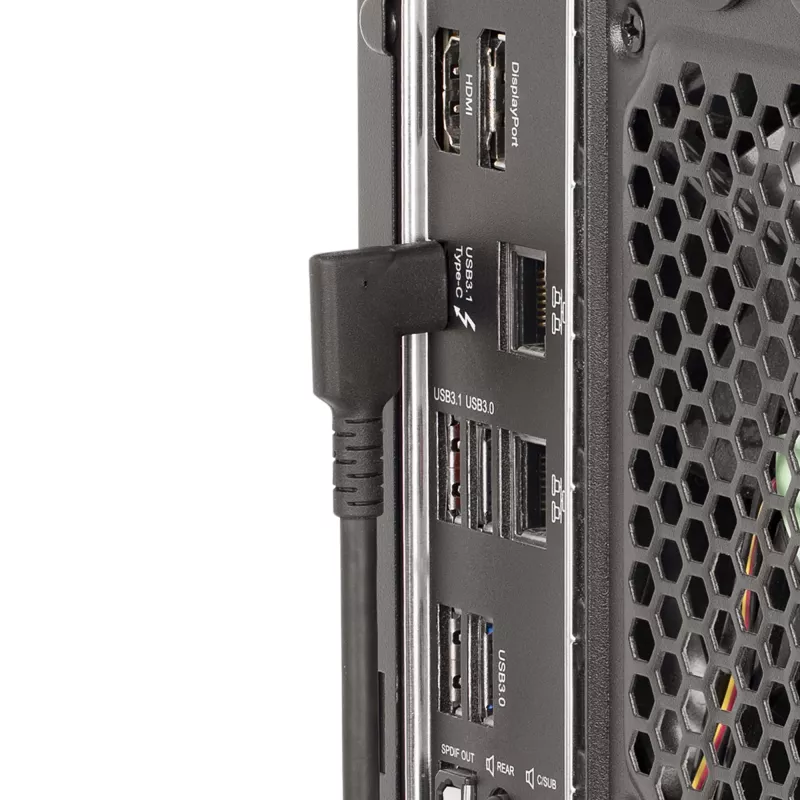 StarTech.com 0,9 m tukeva kulmikas USB-C-kaapeli, USB 3.2 Gen 2 (10 Gbps), täysin datakykyinen USB-C–C-datakaapeli, 4K 60Hz DP Alt -tila, 100W Power Delivery – 90 asteen USB Type-C -kaapeli