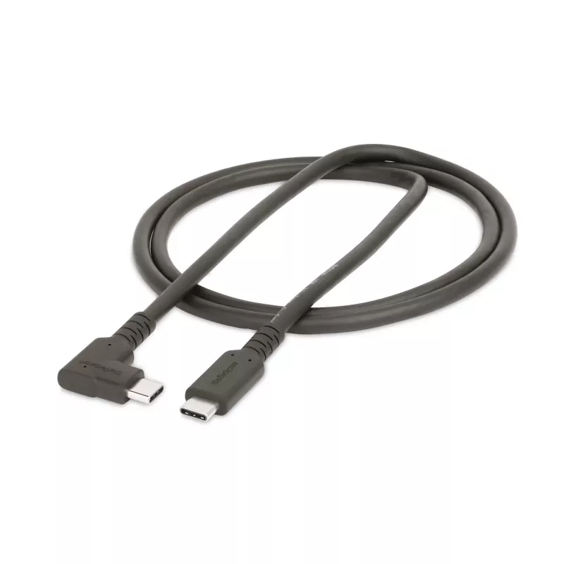 StarTech.com 0,9 m tukeva kulmikas USB-C-kaapeli, USB 3.2 Gen 2 (10 Gbps), täysin datakykyinen USB-C–C-datakaapeli, 4K 60Hz DP Alt -tila, 100W Power Delivery – 90 asteen USB Type-C -kaapeli