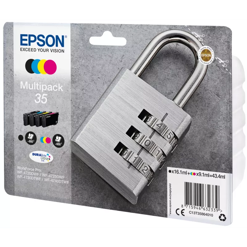 Epson Padlock monipakkaus 4-värinen 35 DURABrite Ultra Ink