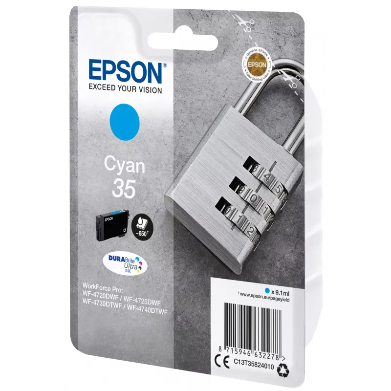 Epson Padlock yksittäispakkaus syaani 35 DURABrite Ultra muste