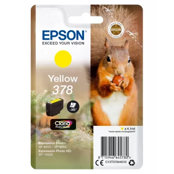 Värikasetti Epson 378 keltainen 360 sivua muste C13T37844010