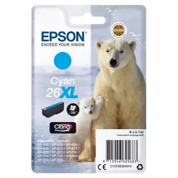 Epson Eisbär yksittäispakkaus syaani 26XL Claria Premium -muste