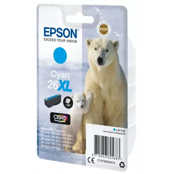 Epson Eisbär yksittäispakkaus syaani 26XL Claria Premium -muste