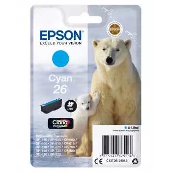 Epson Polar Bear yksittäispakkaus syaani 26 Claria Premium -muste