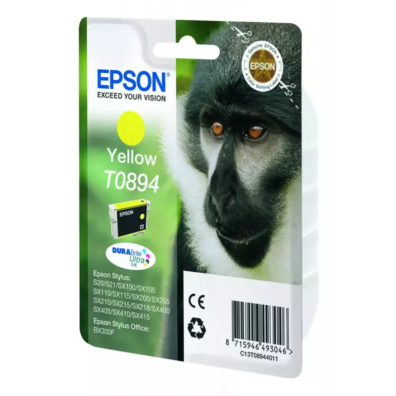Epson Monkey Singlepack keltainen T0894 DURABrite Ultra -muste